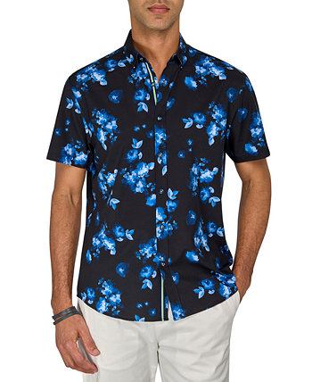 Men's Regular-Fit Non-Iron Performance Stretch Floral Button-Down Shirt Society of Threads