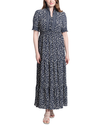 Женское макси-платье с присборенным цветочным принтом London Times