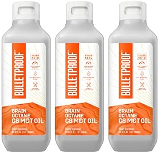 Bulletproof Brain Octane C8 MCT Oil, 16 Ounces, Keto Supplement for Sustained Energy and Fewer Cravings BulletProof