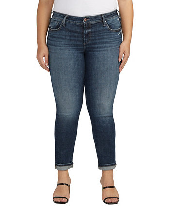 Джинсы подружки размера плюс со средней посадкой и узкими штанинами Silver Jeans Co.