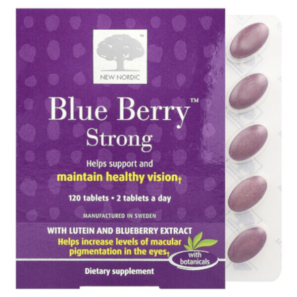 Blue Berry Strong - 120 таблеток - New Nordic - Формулы для глаз New Nordic