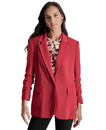 Women's Ruched-Sleeve One-Button Blazer DKNY