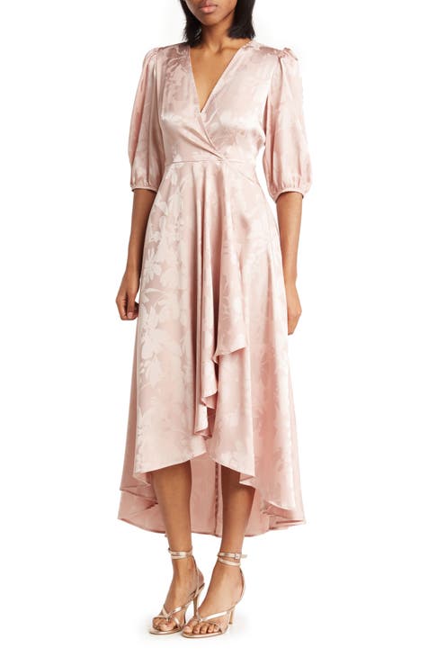 Жаккардовое платье с цветочным принтом и воротником-стойкой Calvin Klein