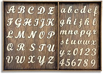 552 Pieces 0.75 Inch Mini Unfinished Wooden Letters Uppercase & Lowercase Unpainted Wooden Numbers Blank Wood Letters Storage for Scrapbooking Crafts Cregugua