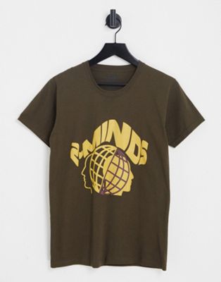2-Minds chest print T-shirt in brown 2-Minds