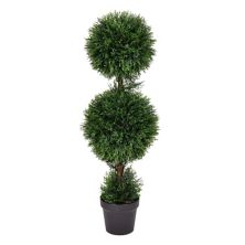 Vickerman 3' Artificial Double Ball Green Cedar Topiary Plant Vickerman
