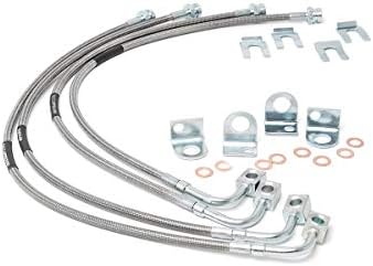 Rough Country Stainless Brake Lines for 2007-2018 Jeep Wrangler JK - 89716, Front & Rear, Stainless Rough Country