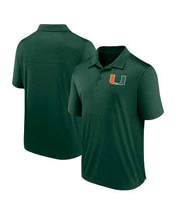 Мужская зеленая рубашка-поло с левым боковым блоком Miami Hurricanes Fanatics