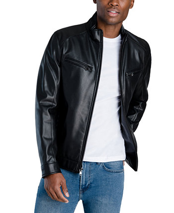 Мужская хипстерская куртка из перфорированной искусственной кожи, созданная для Macy's Michael Kors