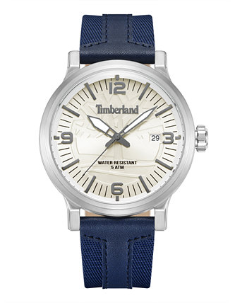 Мужские кварцевые часы Westerly темно-синие кожаные с нейлоновым ремешком, 46 мм Timberland