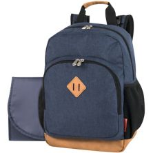 Джинсовая сумка для подгузников Fisher-Price Fastfinder с несколькими карманами, пеленальной подушкой и ремнями для коляски Fisher-Price