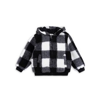 Little Boy's Checkered Sherpa Zip-Up Jacket Miles the Label
