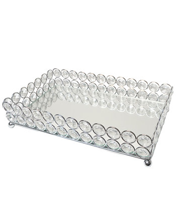 Elipse Crystal Декоративный зеркальный поднос-органайзер для ювелирных изделий или косметики Elegant Designs