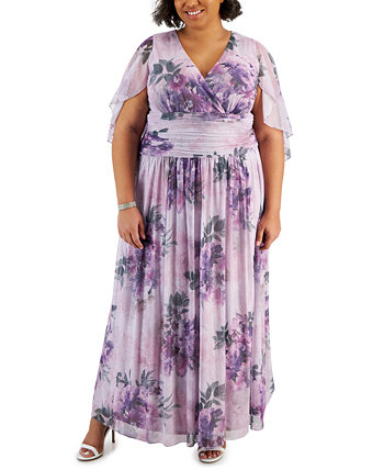 Женское Платье Большого Размера с Украшением в Виде Плаща SL Fashions SL Fashions
