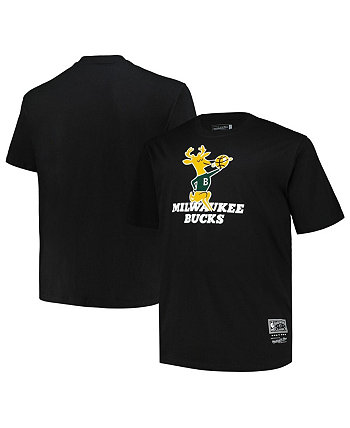 Мужская черная рваная футболка с логотипом в винтажном стиле Milwaukee Bucks Big and Tall Hardwood Classics Mitchell & Ness