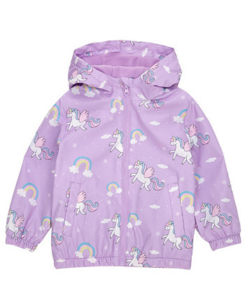 Toddler Girls' Fleece Lined Windbreaker Rain Jacket Rokka&Rolla