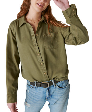 Женская однотонная рубашка-бойфренд на пуговицах Lucky Brand