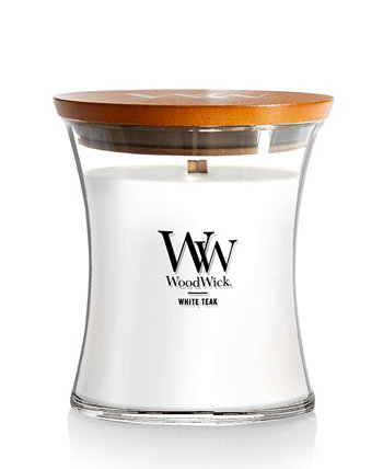 Свеча WoodWick White Teak, песочные часы среднего размера, 9,7 унций WoodWick
