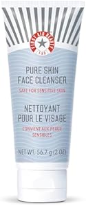 First Aid Beauty Pure Skin Face Cleanser, Sensitive Skin Cream Cleanser with Antioxidant Booster, Travel Size, 2 oz First Aid Beauty