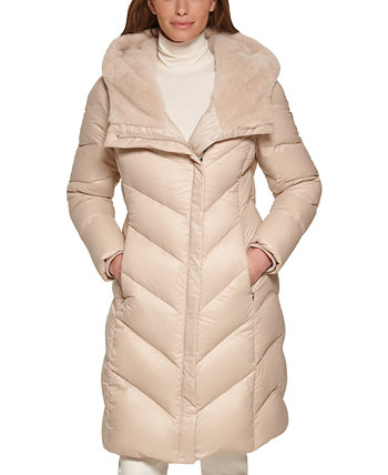 Женское Пуховое Пальто с Капюшоном и Искусственным Мехом Calvin Klein Calvin Klein