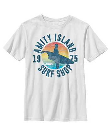 Boy's Jaws Retro Amity Island Surf Shop Child T-Shirt NBC Universal