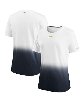 Женская белая футболка Seattle Seahawks с эффектом Dip Dye WEAR by Erin Andrews
