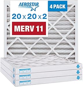 Плиссированные воздушные фильтры 12x12x1 MERV 11, 4 шт., эффективно очищают от аллергенов Aerostar