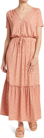 Трикотажное платье макси с цветочным принтом LUNACHIX