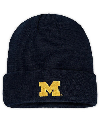 Youth Boys Navy Michigan Wolverines Jacquard Texture Cuffed Knit Hat Gen 2