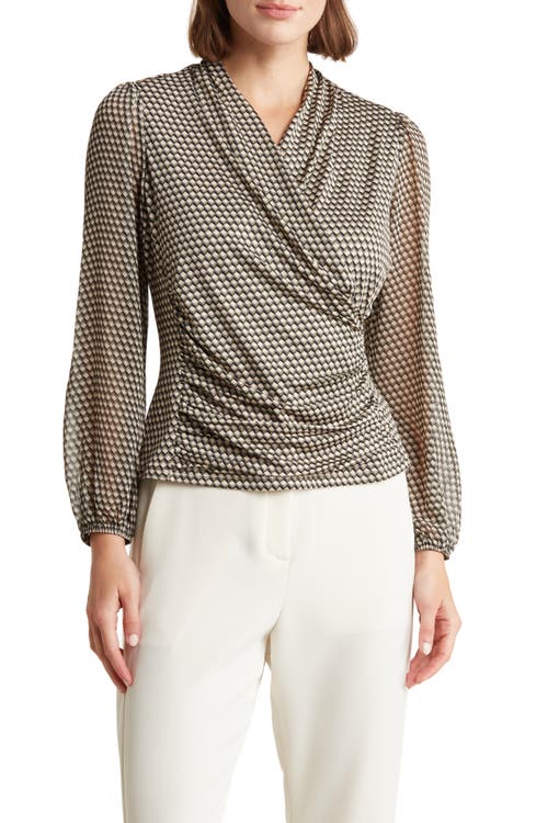 Wrap Style Long Sleeve Top Chenault