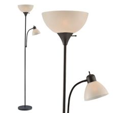 Susan Black Floor Lamp with White Cone Shade LIGHTACCENTS