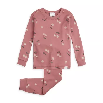 Пижамный комплект с принтом вишни для маленьких девочек Firsts by Petit Lem