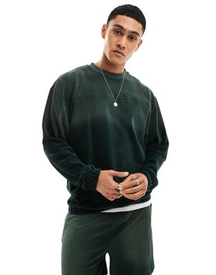 ASOS DESIGN oversized rugby sweatshirt with ombre effect in green ASOS DESIGN