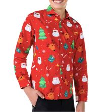 Рубашка на пуговицах OppoSuits Festivity Christmas для мальчиков 2–8 лет OppoSuits