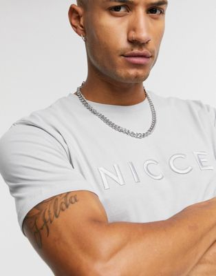 Серая футболка с вышитым логотипом Nicce Nicce