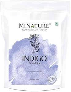 Natural Indigo Powder - 114g (4 oz) -Indigofera Tinctoria, Rajasthani Indigo Powder for hair dye, Natural hair color by mi nature Minature