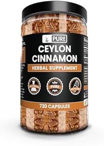 PURE ORIGINAL INGREDIENTS Ceylon Cinnamon (730 Capsules) No Magnesium or Rice Fillers, Always Pure, Lab Verified Pure Original Ingredients