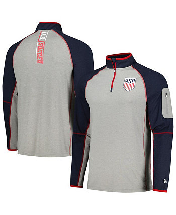 Men's 5th & Ocean by Gray USMNT Active Raglan Quarter-Zip Pullover Jacket New Era