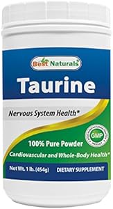 Best Naturals 100% Pure Taurine Powder Free Form - Taurine 1000mg per Serving - 1 Lb (454 gm) (1 LB (Pack of 1)) Best Naturals