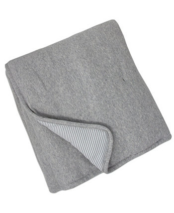 Стеганое одеяло - серый меланж + серые полоски вереск Living Textiles