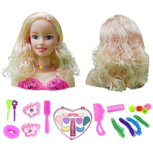 FitBest 17Pcs Hairdressing Styling Head Doll Makeup Toy for Kids Fitbest