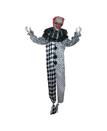 Стоящий анимированный клоун с освещенными глазами, украшение на Хэллоуин Northlight