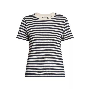 Striped Cotton T-Shirt Moncler