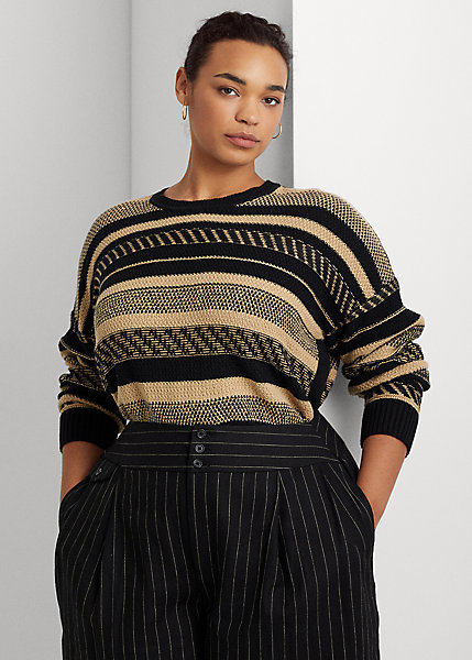 Striped Linen-Blend Sweater Ralph Lauren
