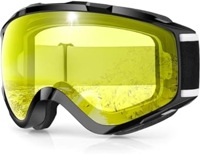 findway Ski Goggles OTG - Over Glasses Snow/Snowboard Goggles for Men, Women & Youth - 100% UV Protection Findway