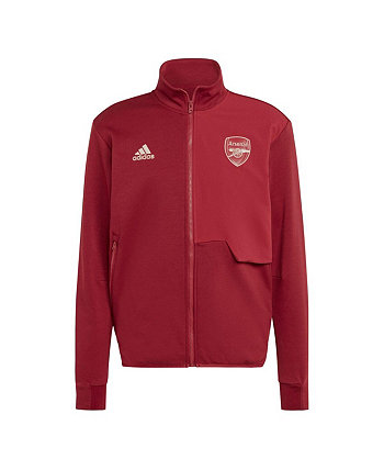 Мужская красная куртка Arsenal 2023/24 Anthem с молнией во всю длину Adidas