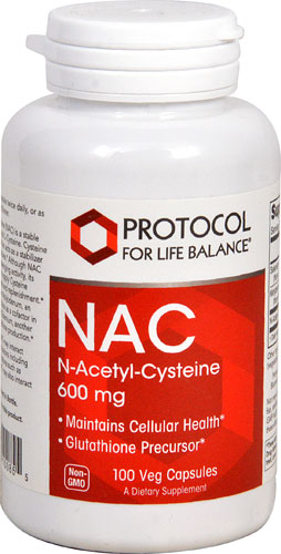 N-ацетилцистеин Protocol For Life Balance NAC — 600 мг — 100 растительных капсул Protocol for Life Balance