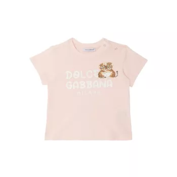 Футболка с логотипом для маленьких девочек Dolce & Gabbana