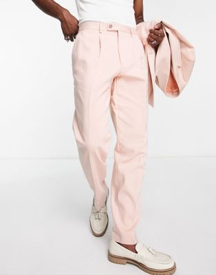 Viggo valle relaxed wide suit pants in peach Viggo