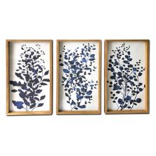 Галерея 57 Blue Branches Canvas Wall Art Набор из 3 предметов Gallery 57